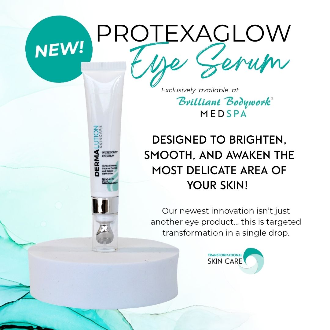 Schedule a consultation to learn more about our NEWEST Innovation, the Protexaglow Eye Serum.