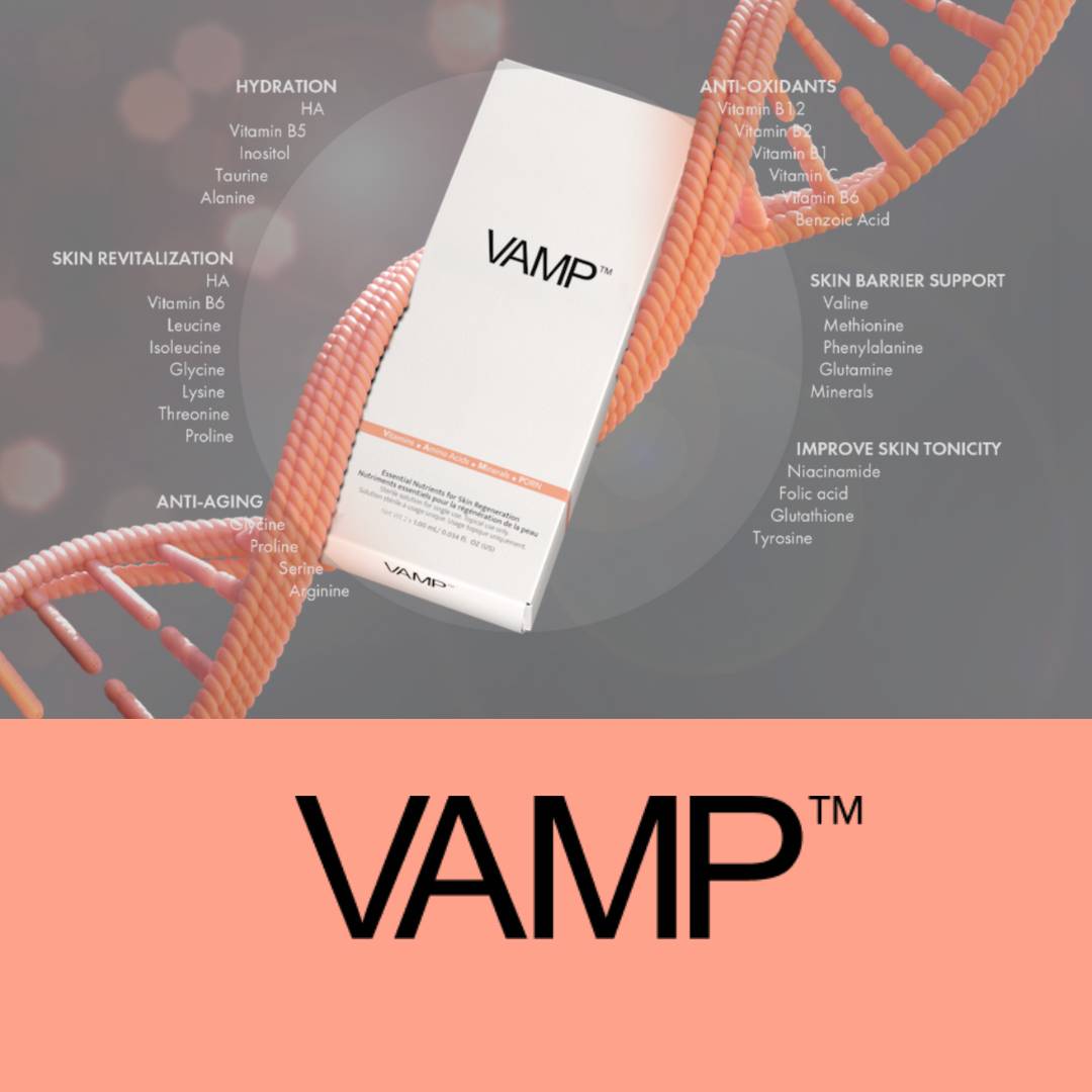Image of the VAMP product and a listing of nutrients in the solution.